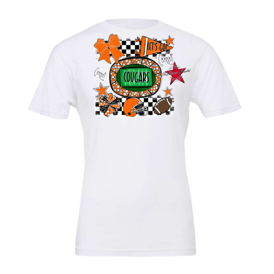 Cougars Checkers Spirit Design-Orange