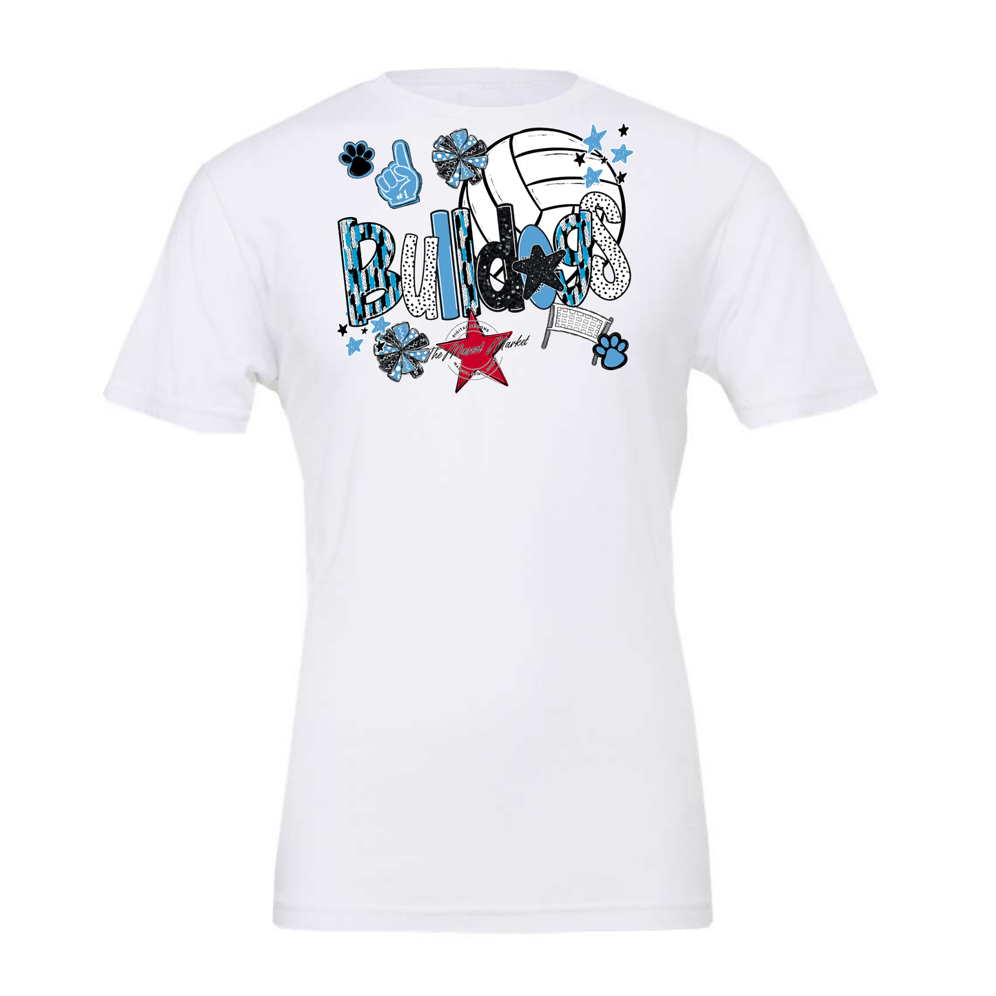 Bulldogs Volleyball Scrape-Carolina Blue