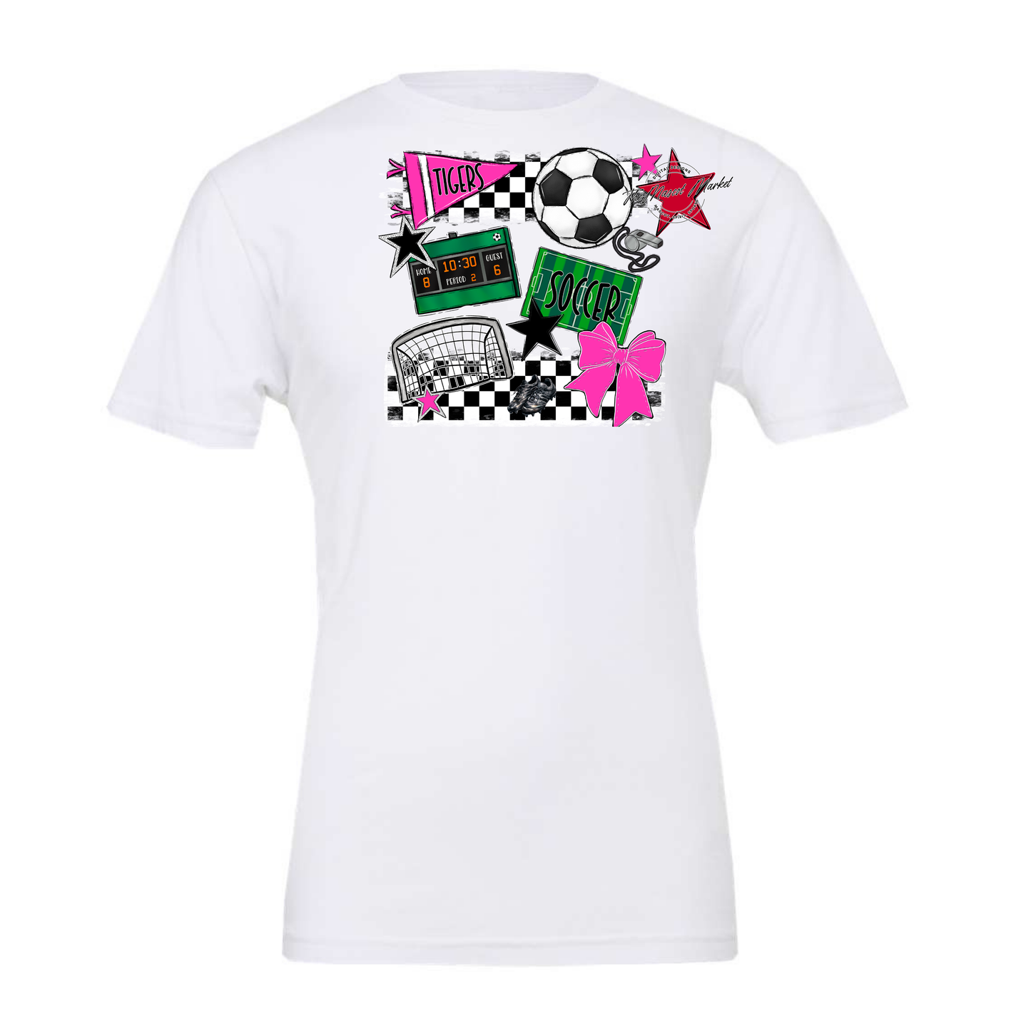 Tigers Checkers Soccer Spirit Design-Pink