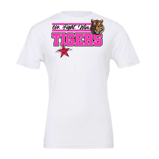 Tigers Go Fight Win Mascot Lines-Pink