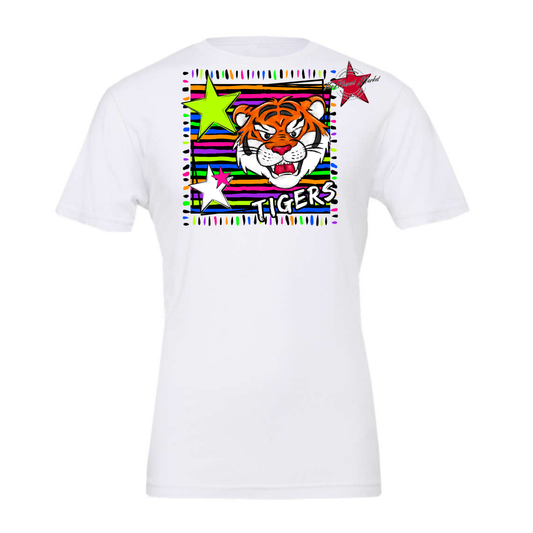 Tigers Mascot Frame-Neon Black
