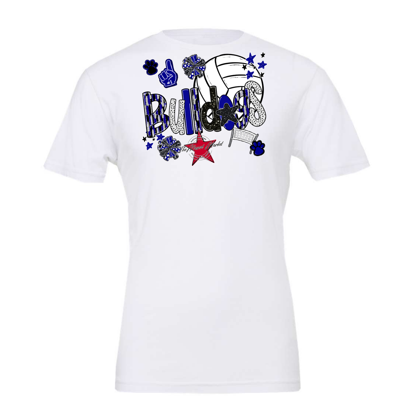 Bulldogs Volleyball Scrape-Blue