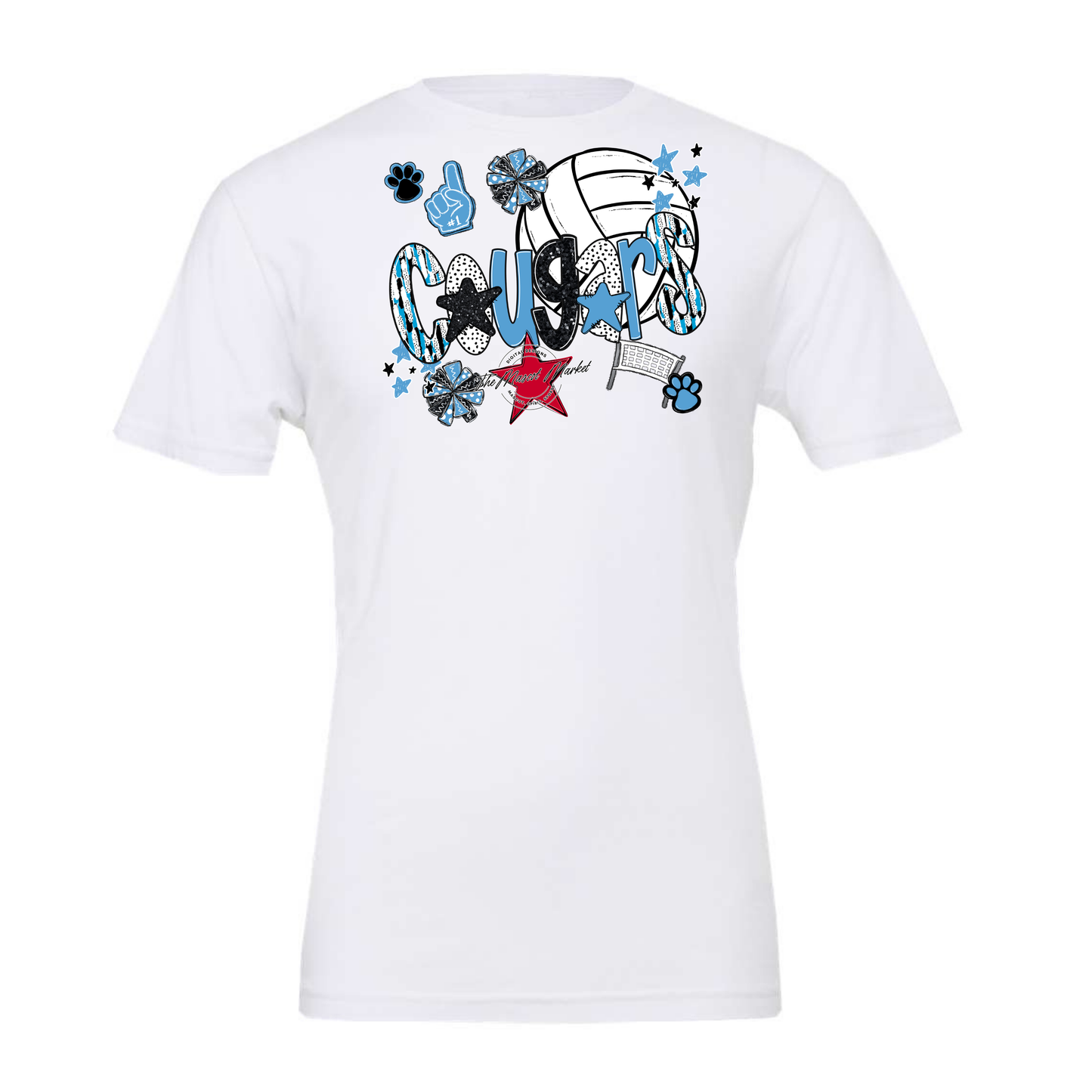 Cougars Volleyball Scrape-Carolina Blue