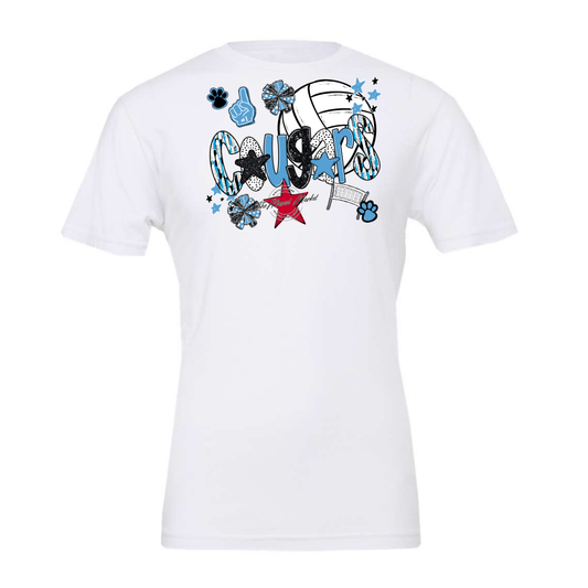 Cougars Volleyball Scrape-Carolina Blue