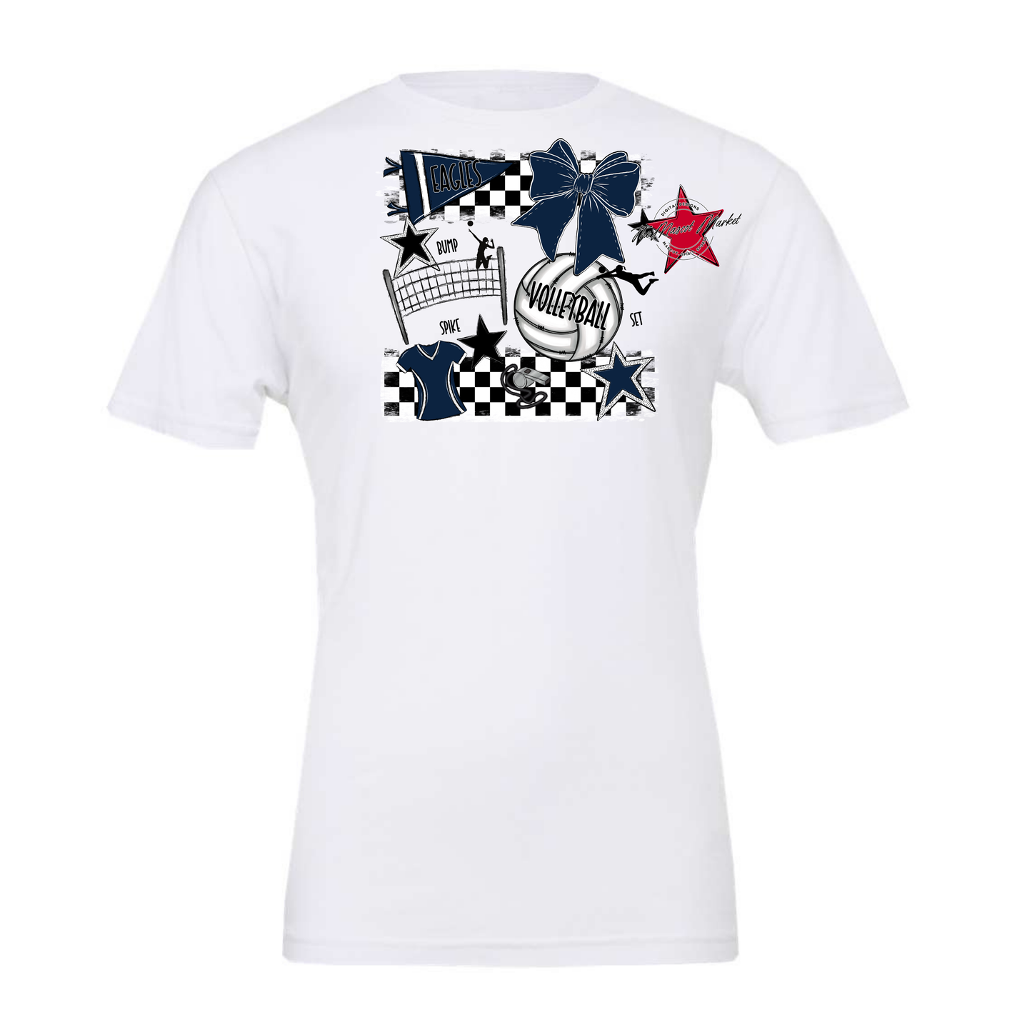 Eagles Volleyball Checkers Design-Navy