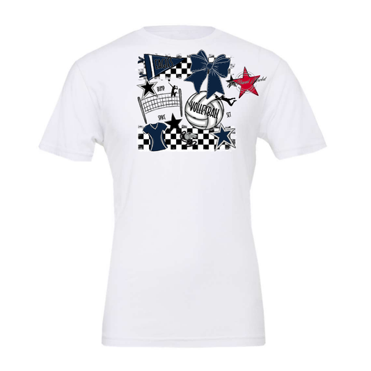 Eagles Volleyball Checkers Design-Navy