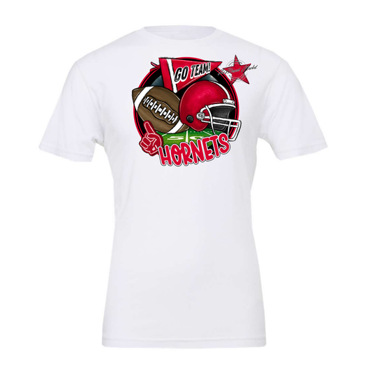 Hornets Circle Football Design-Red