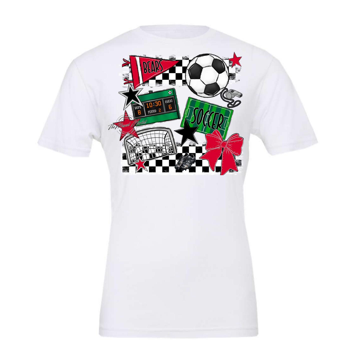 Bears Soccer Checkers Design-Red