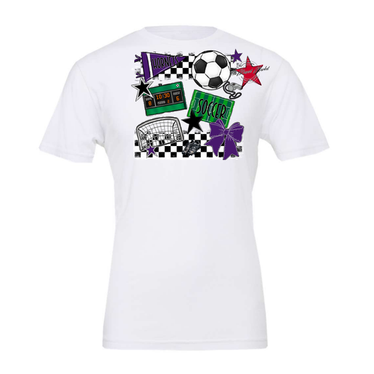 Hornets Checkers Soccer Spirit Design-Purple