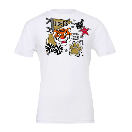 Tigers Mascot Spirit Design 2-Gold
