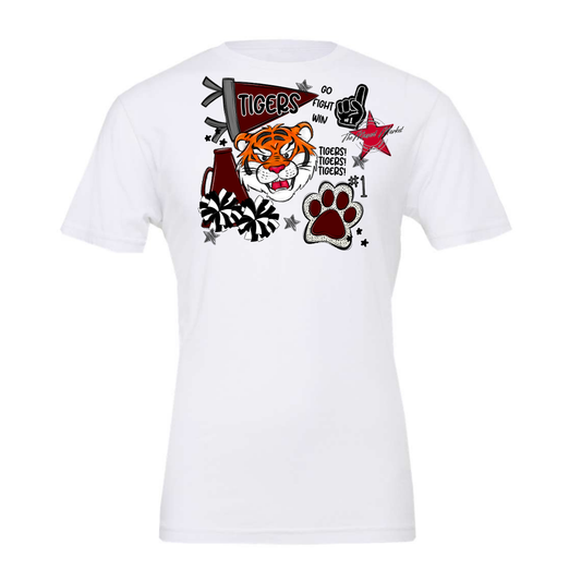 Tigers Mascot Spirit Design 2-Maroon
