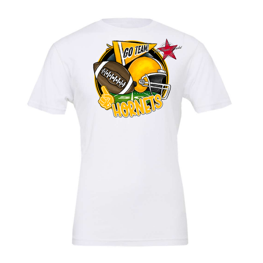 Hornets Circle Football Design-Yellow