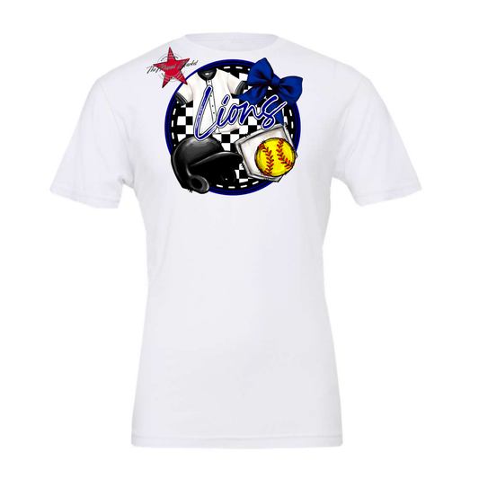 Lions Circle Softball Design-Blue