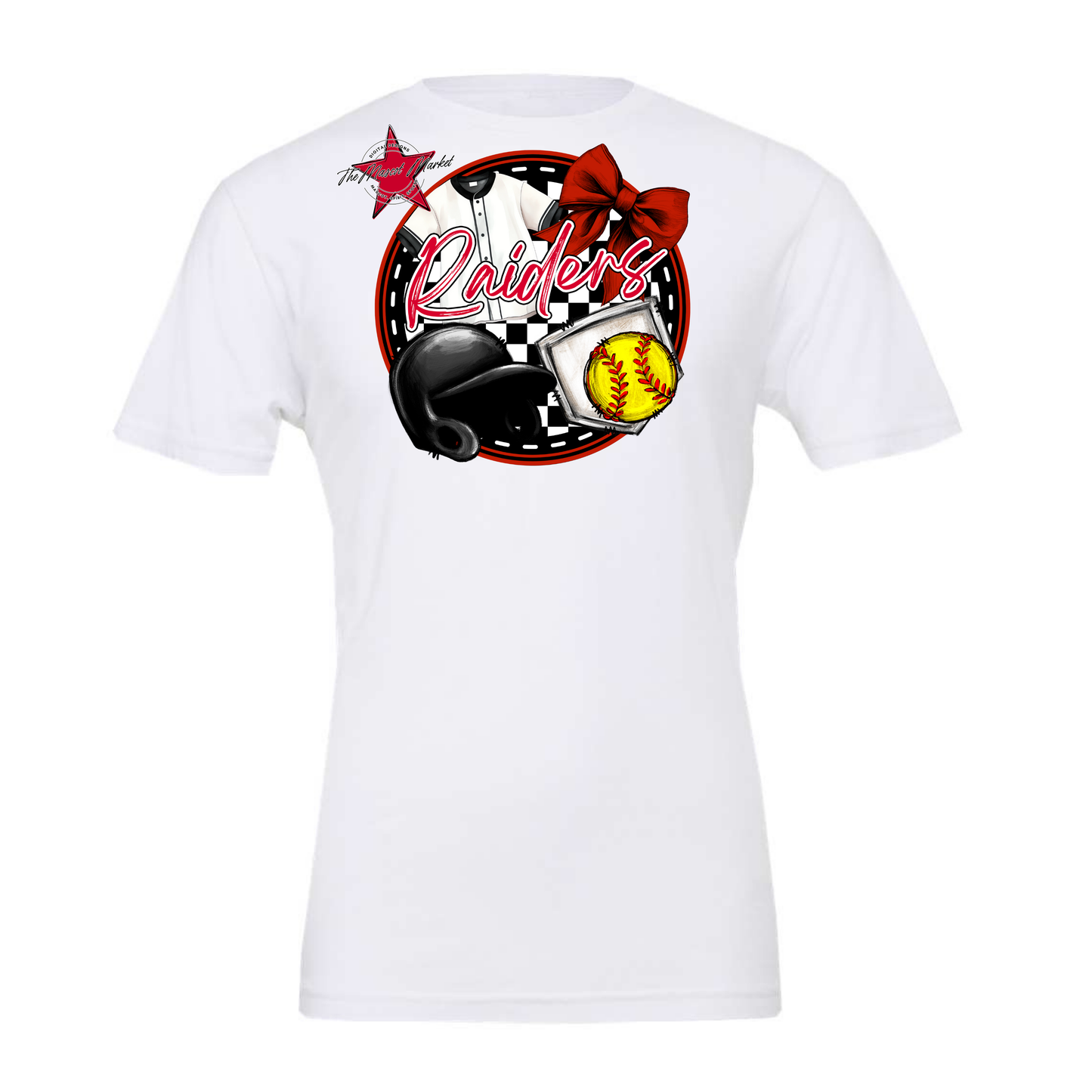 Raiders Circle Softball Design-Red