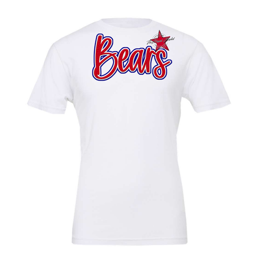 Bears Faux Chenille Patch Design-Blue-Red