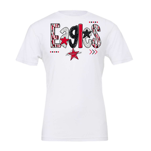 Eagles Brushstroke Alpha Design-Red