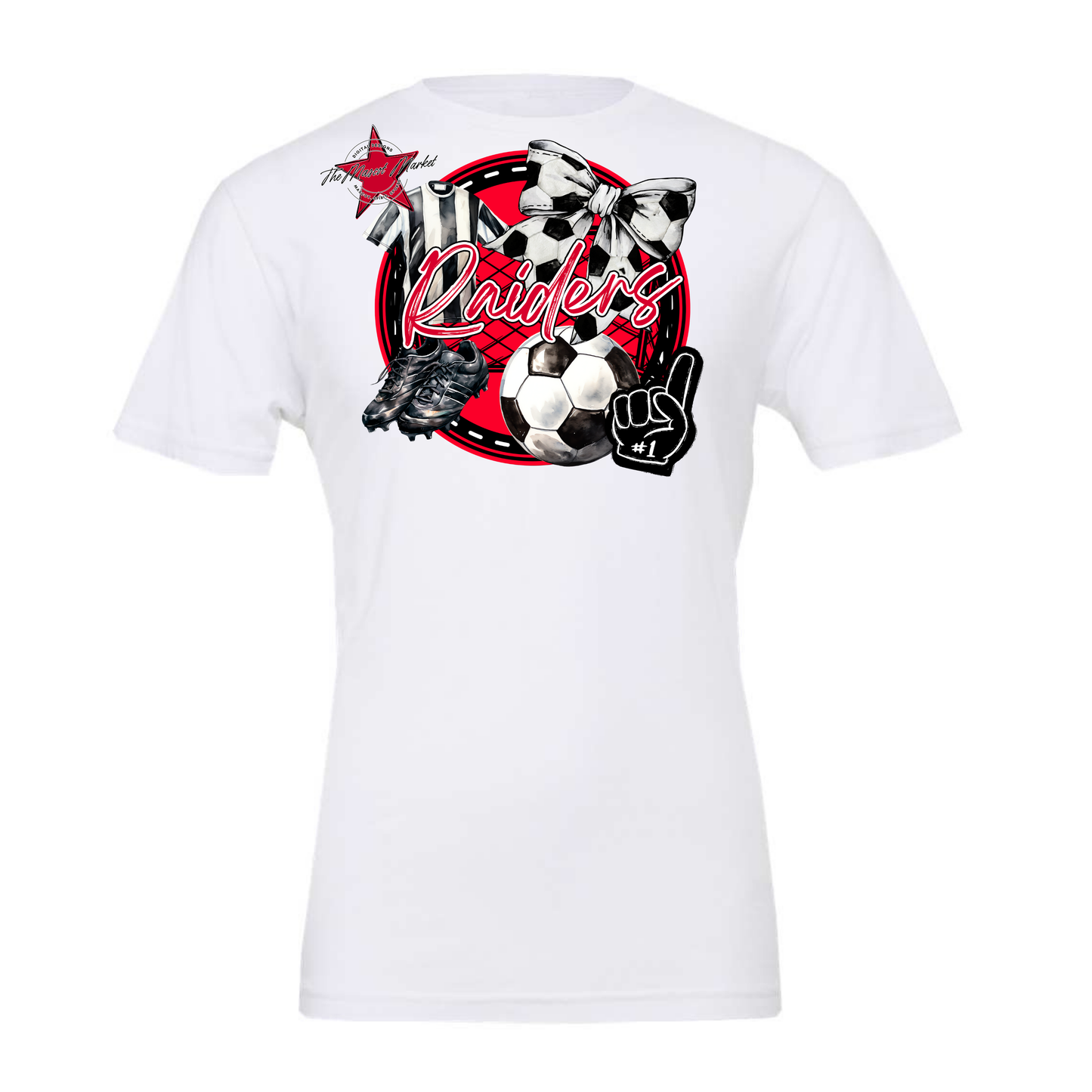 Raiders Circle Soccer Design-Red