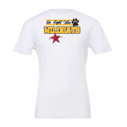 Wildcats Go Fight Win Mascot Lines-Yellow