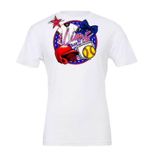 Lions Circle Softball Design-Blue-Red