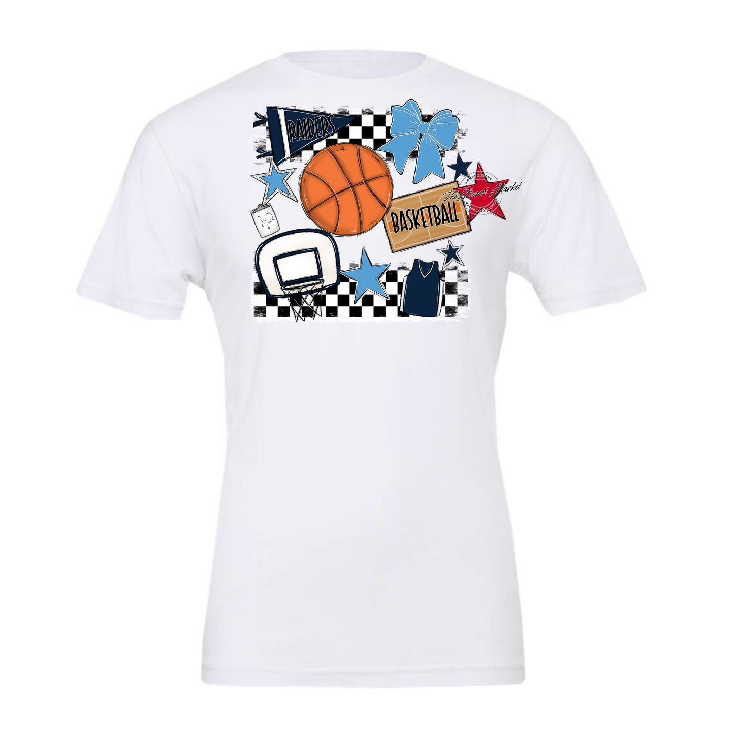 Raiders Basketball Checkers Design-Navy-Carolina Blue
