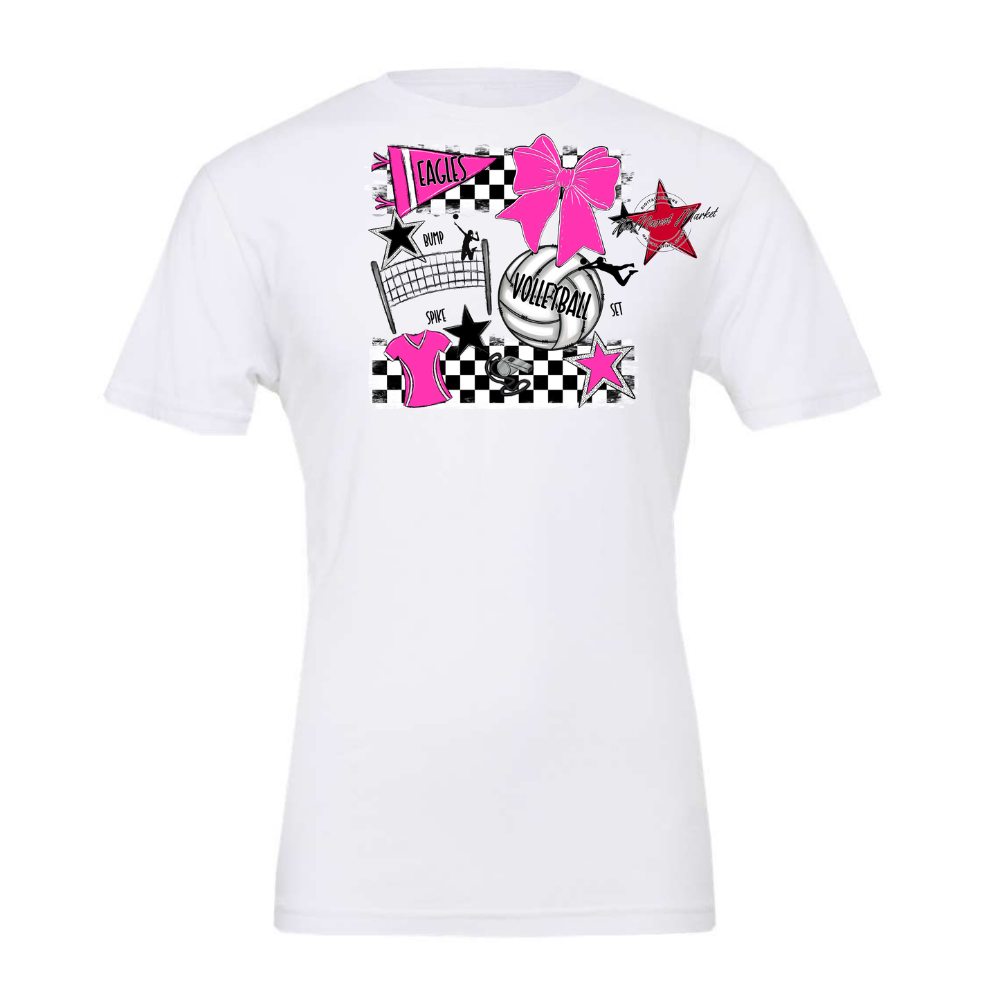 Eagles Volleyball Checkers Design-Pink