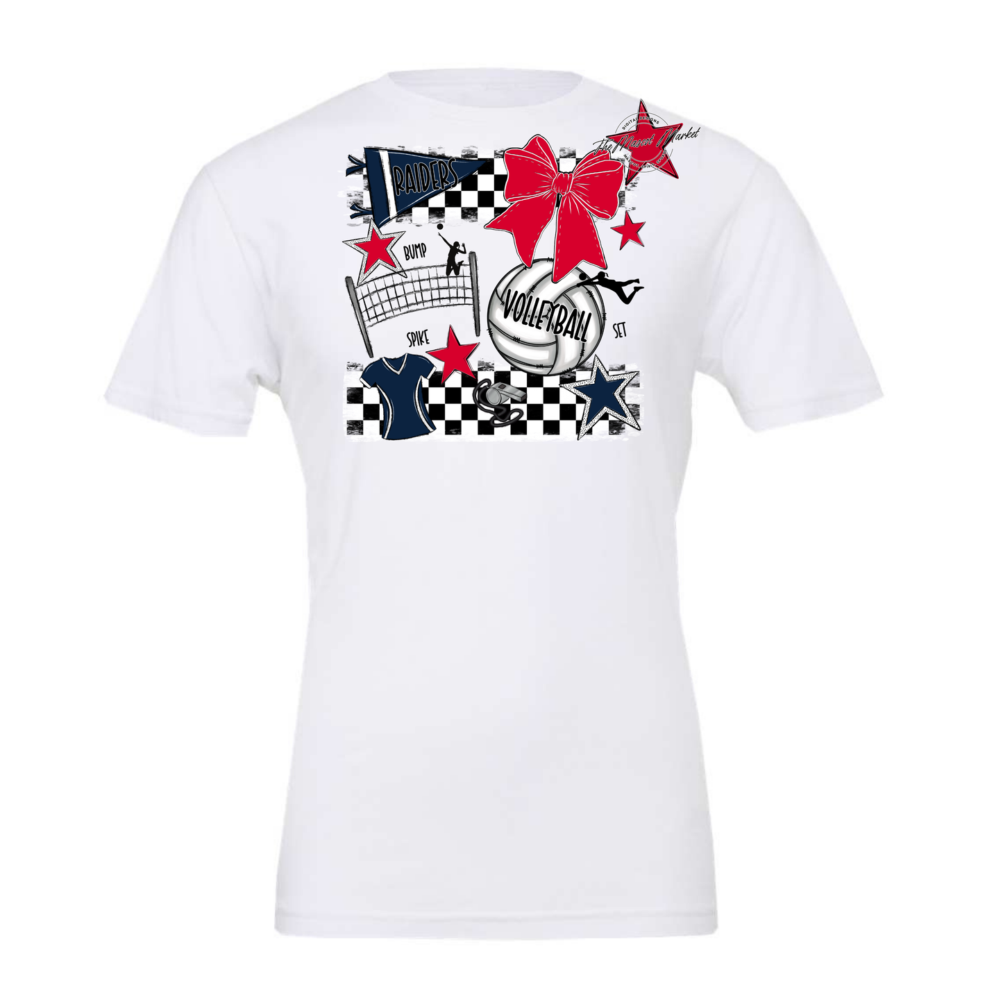 Raiders Volleyball Checkers Design-Navy-Red