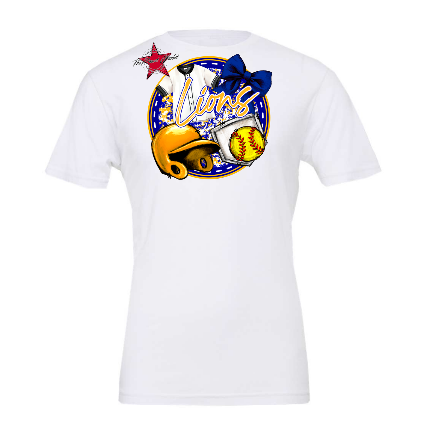 Lions Circle Softball Design-Blue-Yellow