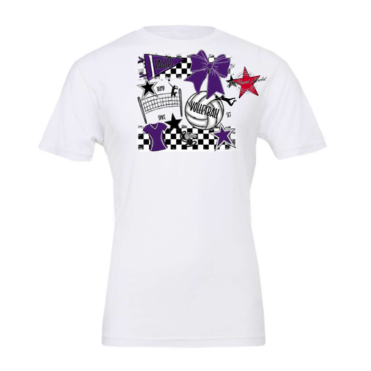 Eagles Volleyball Checkers Design-Purple