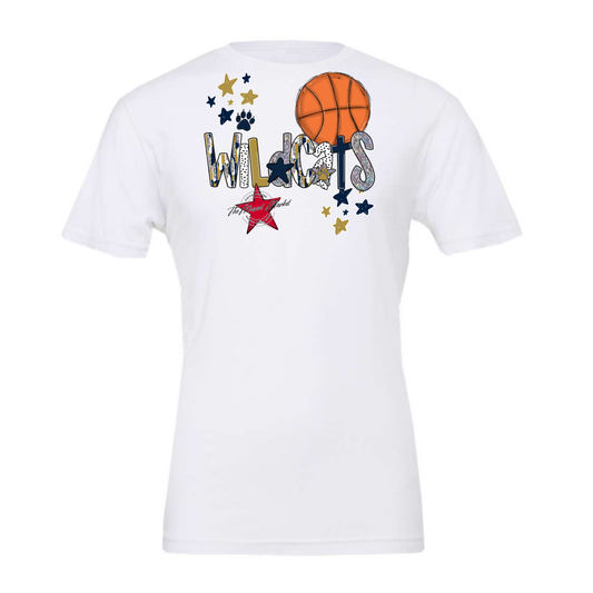Wildcats Basketball Scrape-Navy-Gold