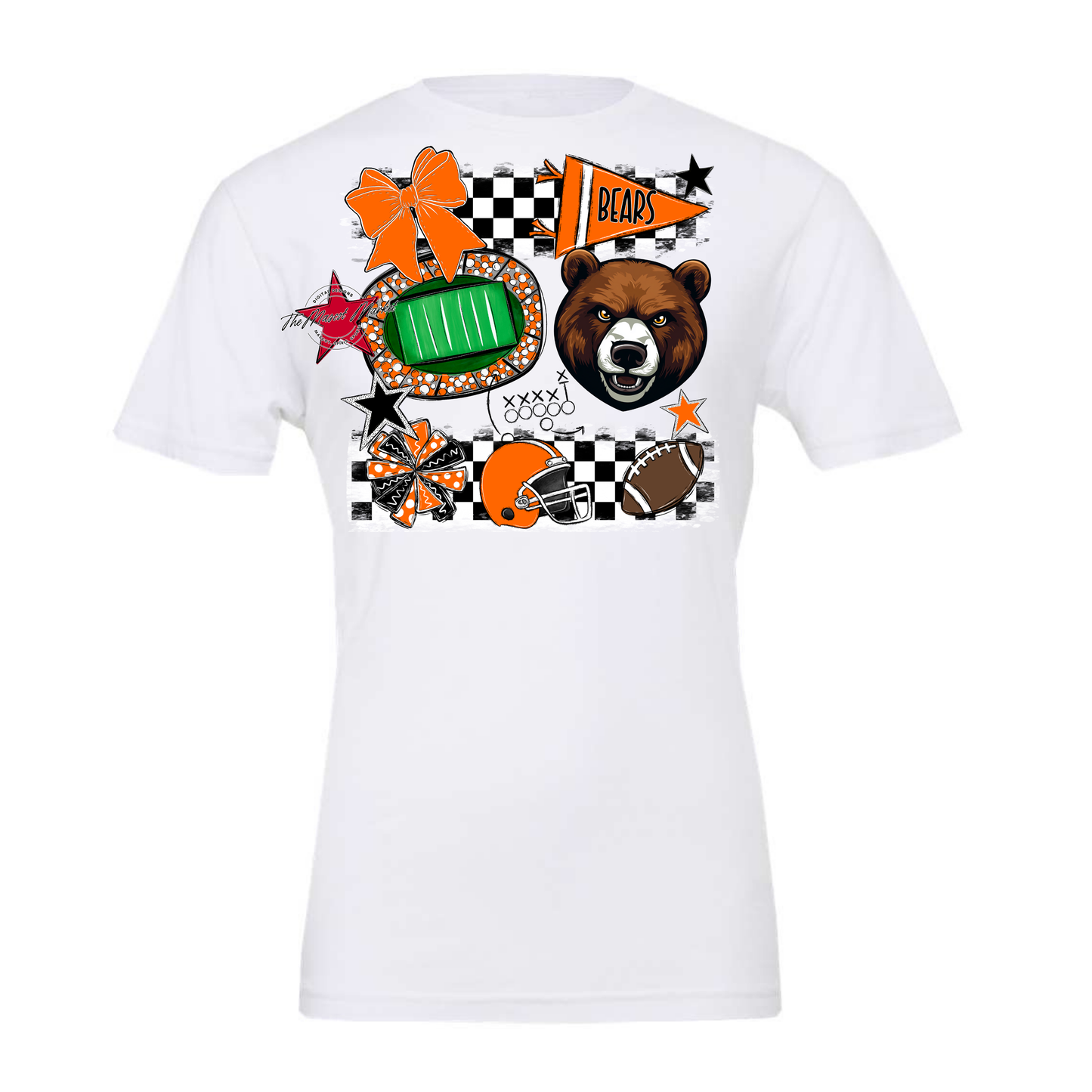 Bears Checker Mascot Spirit Design-Orange