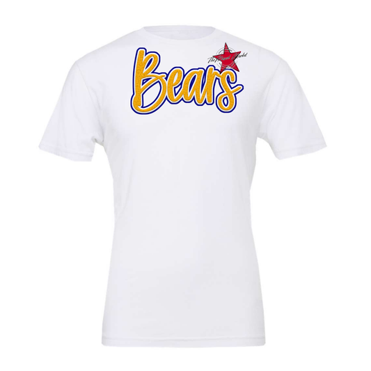 Bears Faux Chenille Patch Design-Blue-Yellow