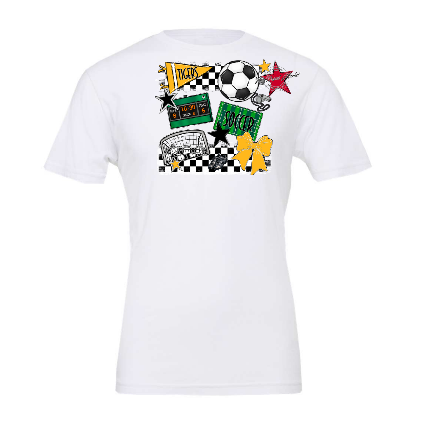 Tigers Checkers Soccer Spirit Design-Yellow