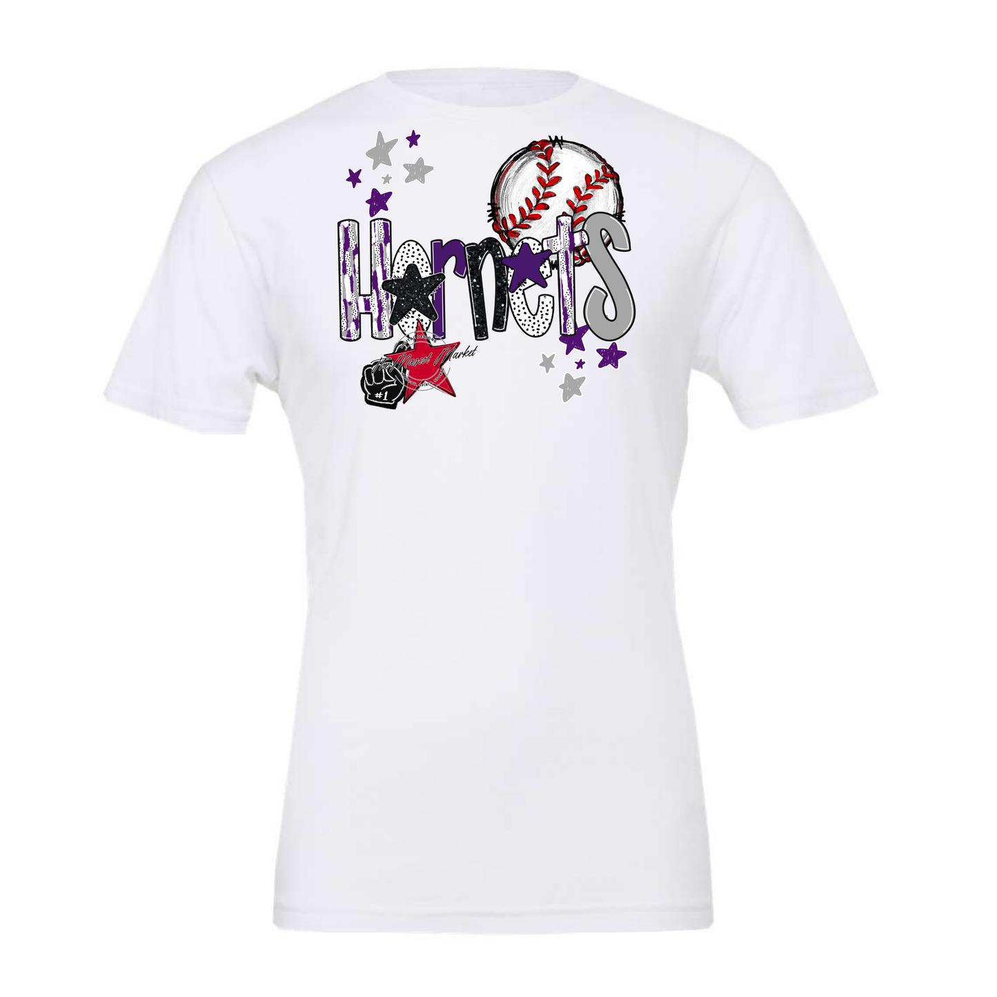 Hornets Baseball Scrape-Purple-Grey