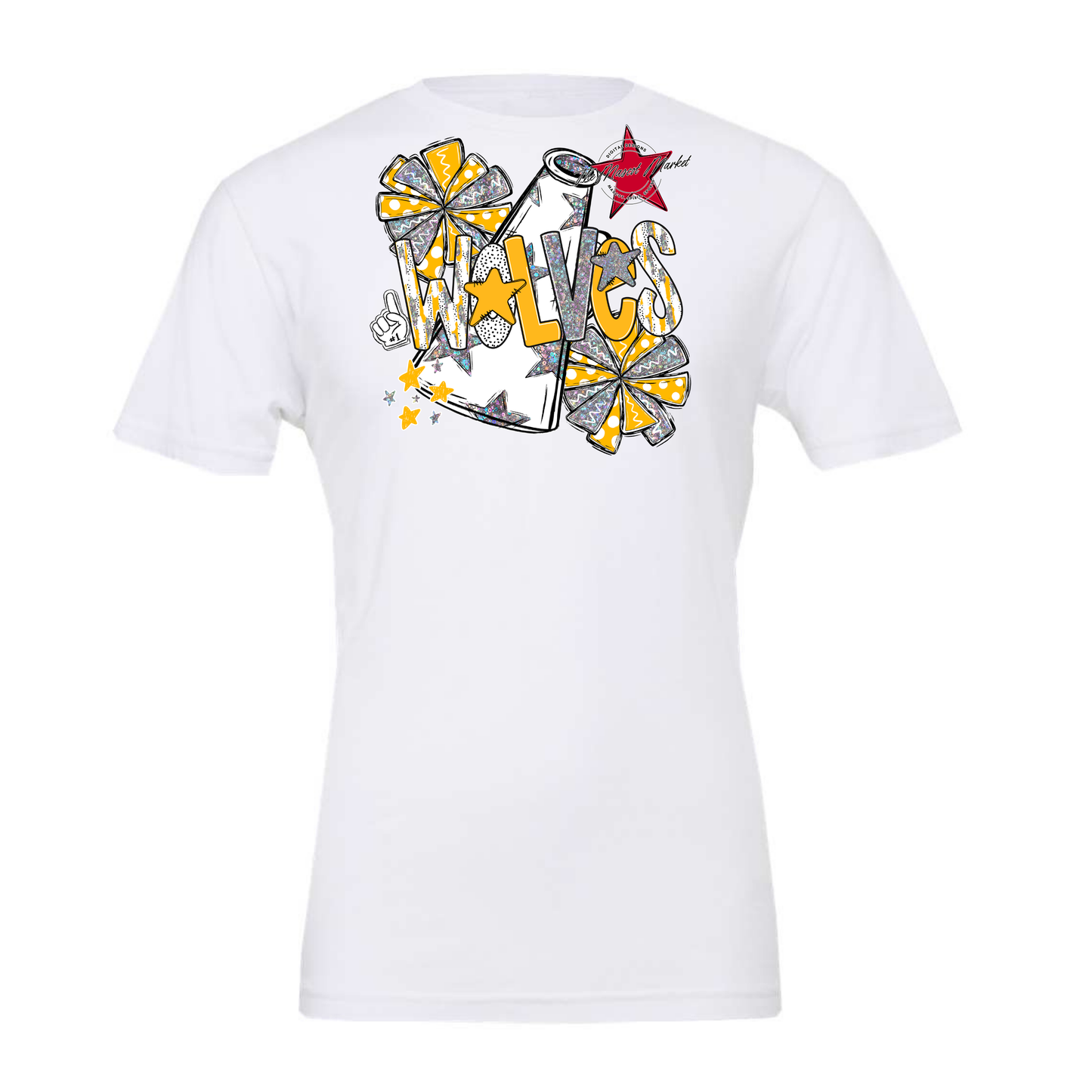 Wolves Cheer Megaphone Scrape-Yellow