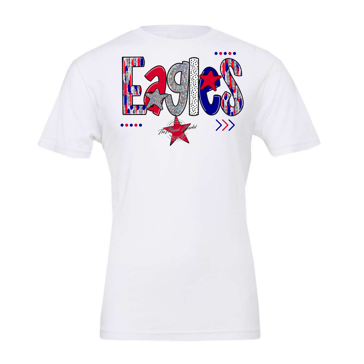 Eagles Brushstroke Alpha Design-Blue-Red