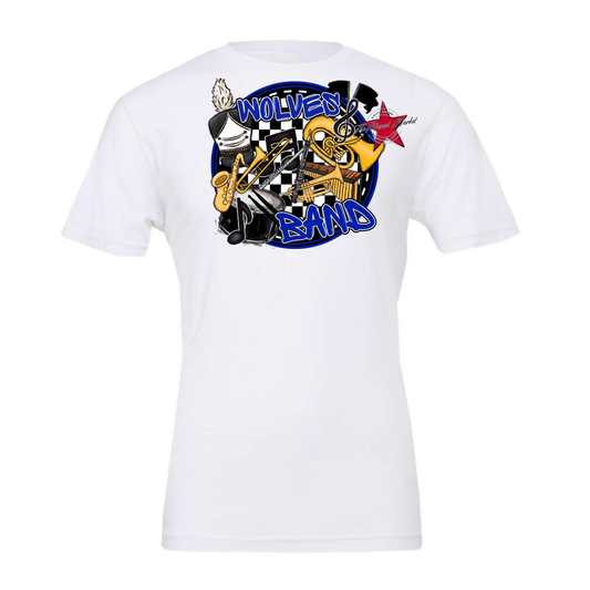 Wolves Circle Band Design-Royal Blue