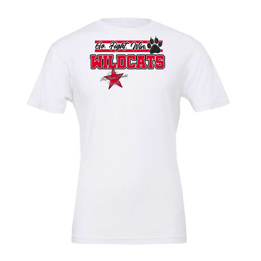 Wildcats Go Fight Win Mascot Lines-Red