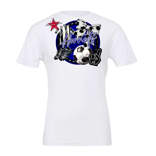 Hornets Circle Soccer Design-Blue