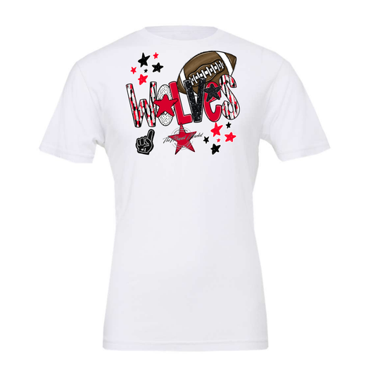 Wolves Football Scrape-Red