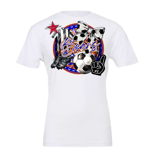 Bears Circle Soccer Design-Blue-Orange