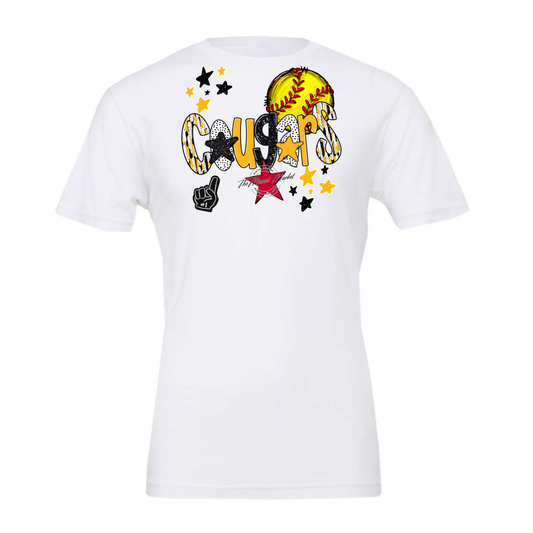 Cougars Softball Scrape-Yellow