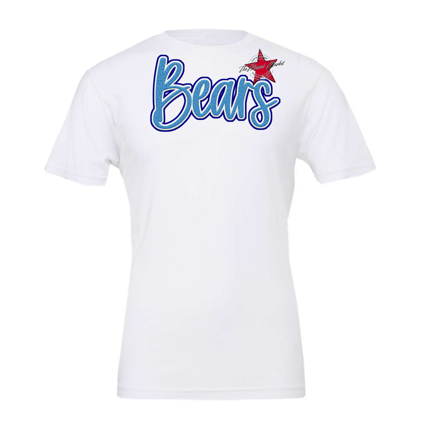 Bears Faux Chenille Patch Design-Blue-Carolina Blue