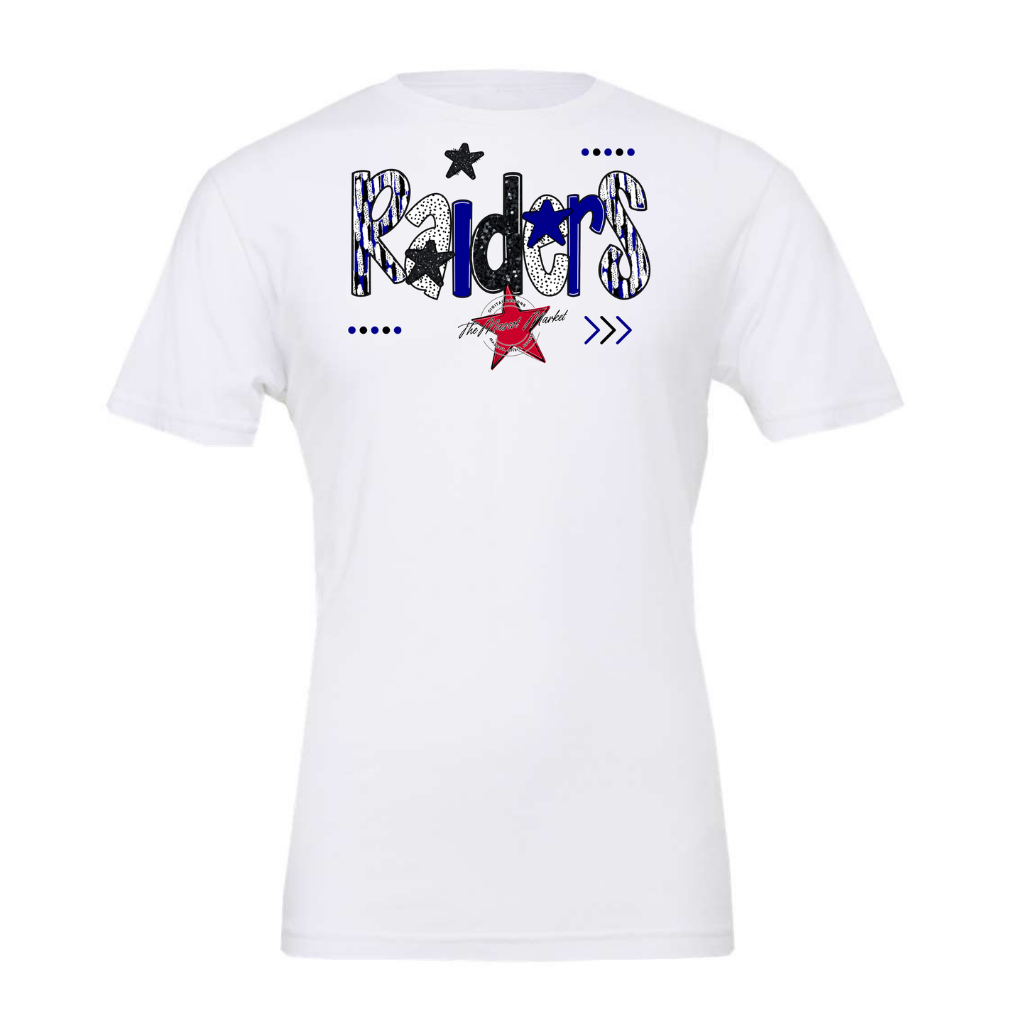 Raiders Brushstroke Alpha w Arrows-Blue