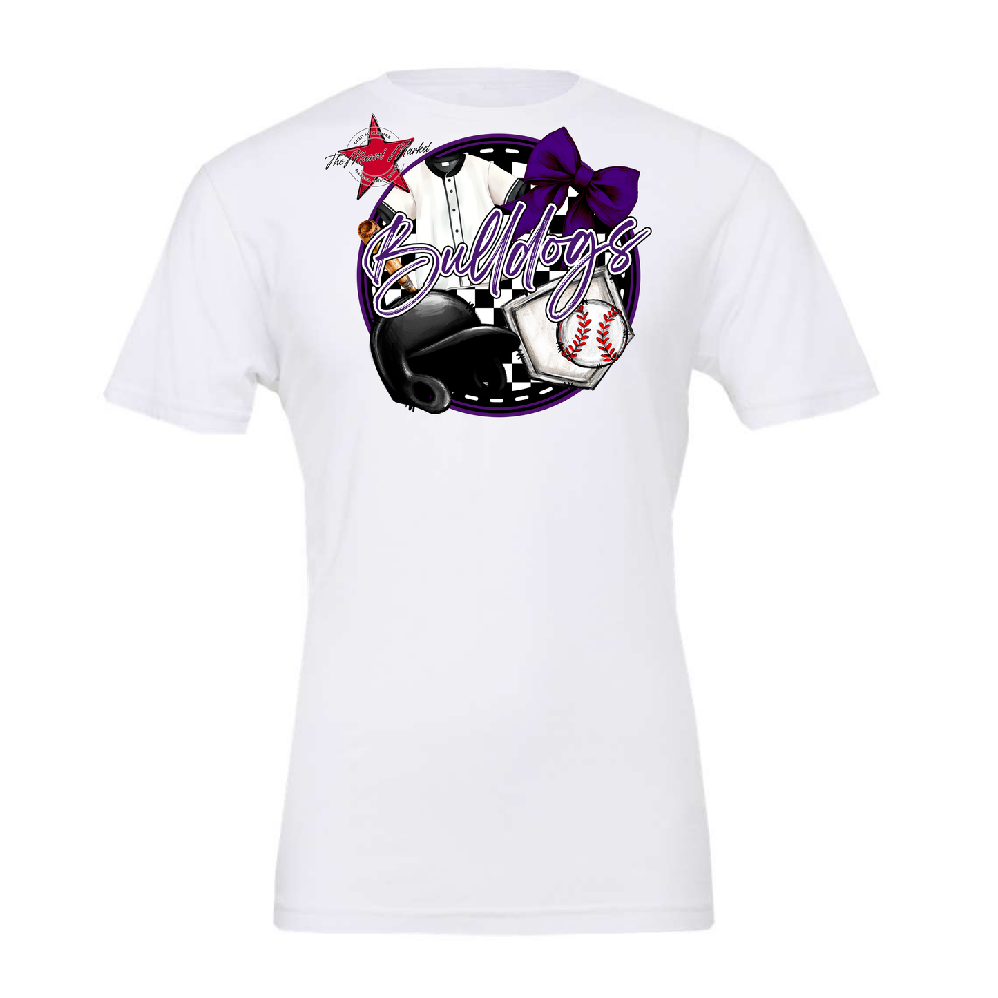 Bulldogs Circle Baseball Design-Purple