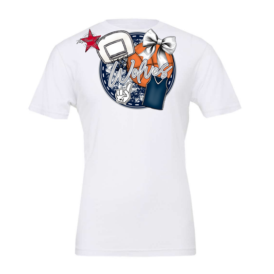 Wolves Circle Basketball Design-Navy-Grey