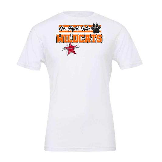 Wildcats Go Fight Win Mascot Lines-Orange