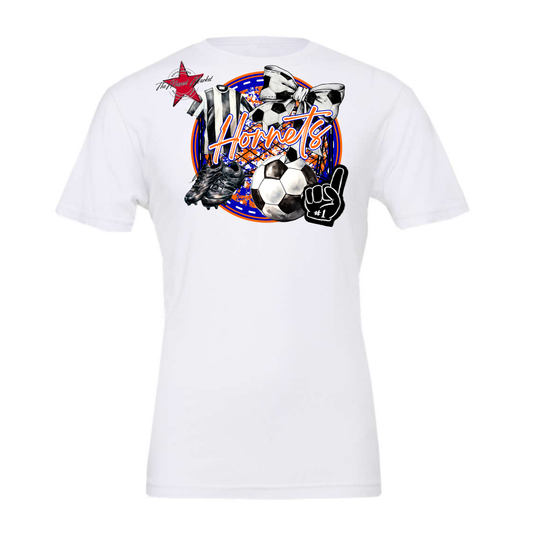 Hornets Circle Soccer Design-Blue-Orange