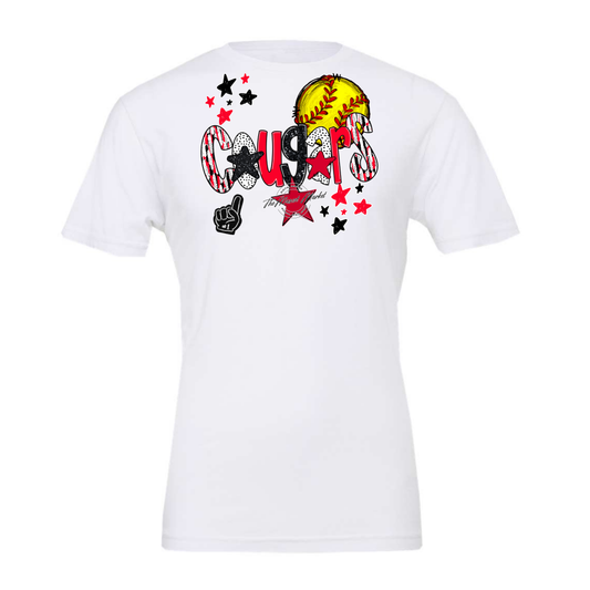 Cougars Softball Scrape-Bright Red