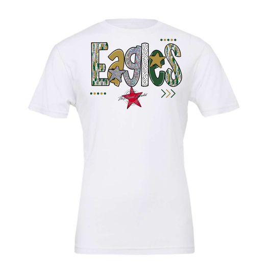 Eagles Brushstroke Alpha Design-Green-Gold