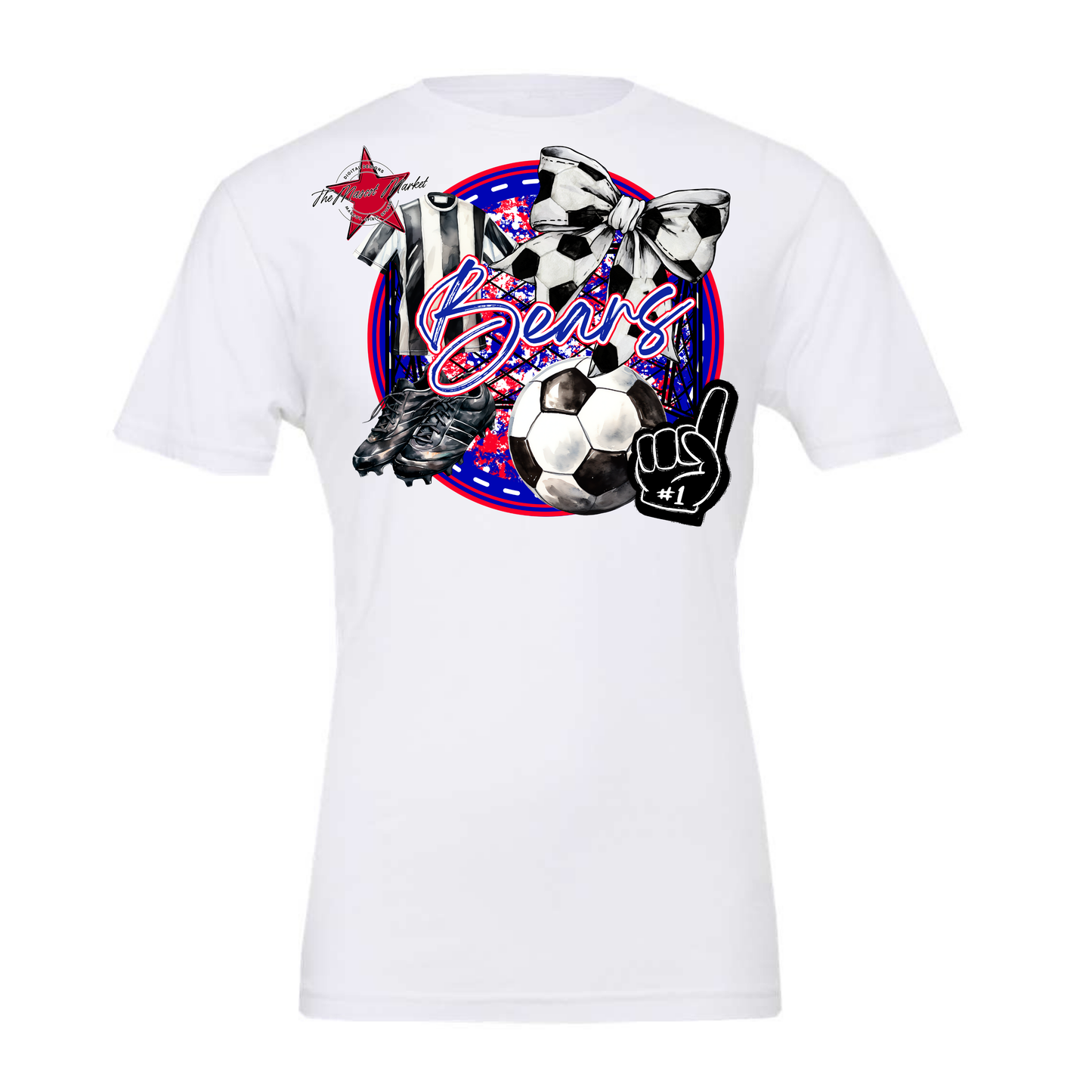 Bears Circle Soccer Design-Blue-Red